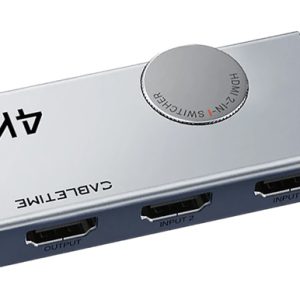 CABLETIME HDMI switch CT-HS4K2-AG, 2 σε 1, 4K/60Hz, bi-directional, γκρι