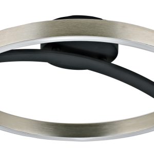 POWERTECH LED φωτιστικό οροφής HLL-0200, 29W, 4000K, Φ38x10cm, ασημί/μαύρο