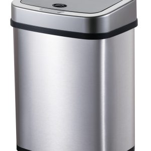 HOME USE κάδος απορριμμάτων HUH-0256 με φωτοκύτταρο, ανοξείδωτο ατσάλι, 15lt, ασημί