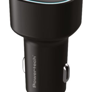 POWERTECH φορτιστής αυτοκινήτου PT-1539, USB & USB-C, 85W, μαύρος