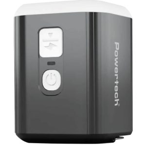 POWERTECH μίνι τρόμπα PT-1554 με φακό, 5W, επαναφορτιζόμενη, μαύρη