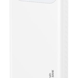 USAMS power bank CD249 με οθόνη, 3x θύρες εξόδου, 10000mAh, PD20W, λευκό