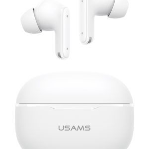 USAMS earphones με θήκη φόρτισης E05, True Wireless, BT 6.0, λευκό