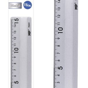 MP μεταλλικός χάρακας PA001, 15cm, ασημί