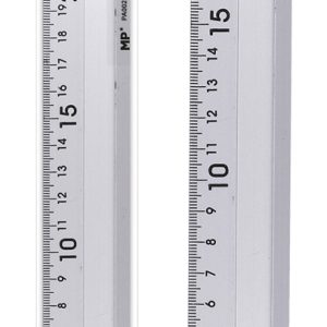 MP μεταλλικός χάρακας PA002, 20cm, ασημί