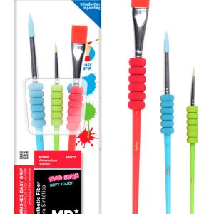 ARTIX PAINTS σετ παιδικών πινέλων ζωγραφικής PP279, διάφορα χρώματα, 3τμχ