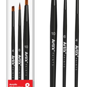 ARTIX PAINTS σετ πινέλων ζωγραφικής PP280, μαύρο, 3τμχ