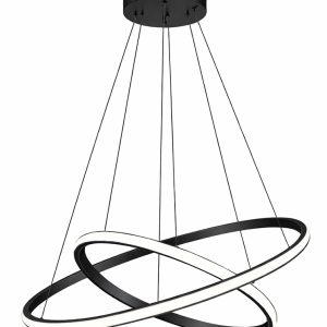 POWERTECH LED φωτιστικό οροφής PT-1529, 60W, 4000K, Φ80x120cm, μαύρο