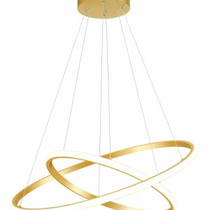 POWERTECH LED φωτιστικό οροφής PT-1530, 60W, 4000K, Φ80x120cm, χρυσό