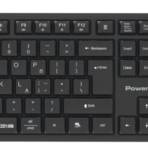 POWERTECH set ασύρματο ποντίκι & πληκτρολόγιο PT-1540, 2.4GHz & Bluetooth, αθόρυβο, μαύρο