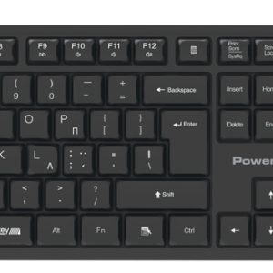 POWERTECH set ασύρματο ποντίκι & πληκτρολόγιο PT-1541, 2.4GHz, αθόρυβο, μαύρο