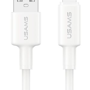 USAMS καλώδιο Lightning σε USB SJ762, 2.4A 12W, 480Mbps, 1m, λευκό