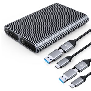 ORICO θήκη για 2x M.2 NVME SSD AM2C3-2N, 10Gbps, tool free, γκρι