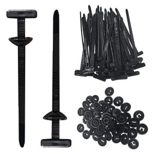 POWERTECH δεματικά καλωδίων TIES-082, 5x90mm, μαύρα, 50τμχ