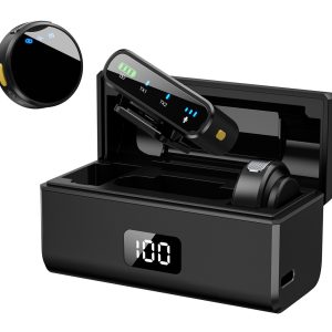 UPTECH ασύρματα μικρόφωνα UPW-M9MAX με θήκη φόρτισης, USB-C, 2.4GHz, μαύρο