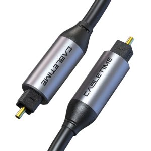 CABLETIME καλώδιο ήχου Toslink CT-AV380-P04GN, gold plated, 5mm, 1m, μαύρο