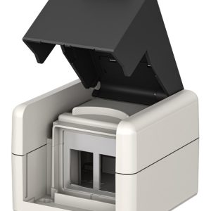 GOOBAY κυτίο για 2x Keystone modules 79169, εξωτερικού χώρου, IP44, λευκό/μαύρο