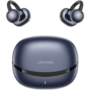 USAMS earphones με θήκη φόρτισης Echo R03, OWS, Φ11mm, 40/300mAh, μπλε