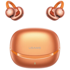 USAMS earphones με θήκη φόρτισης Echo R03, OWS, Φ11mm, 40/300mAh, πορτοκαλί