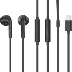 CELEBRAT earphones με μικρόφωνο G39, USB-C σύνδεση, 14mm, 1.2m, μαύρα