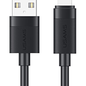 USAMS καλώδιο Lightning σε USB SJ778, 2.4A, 480Mbps, 1m, μαύρο