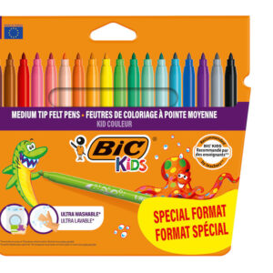 BIC σετ χρωματιστών μαρκαδόρων Kid Couleur, ultra washable, 18τμχ
