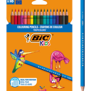 BIC σετ χρωματιστές ξυλομπογιές Kids Tropicolors, εξάγωνες, 18τμχ