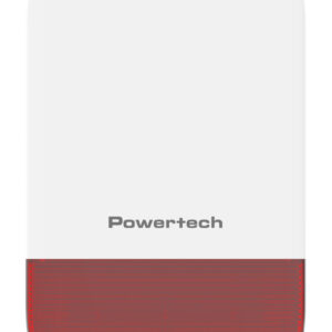 POWERTECH σειρήνα PT-1608, εξωτερικού χώρου, IP65, 433MHz, 120dB, 5000mAh, κόκκινη