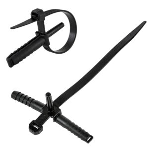 POWERTECH δεματικά καλωδίων με ούπα TIES-084, 7x150mm, μαύρα, 100τμχ