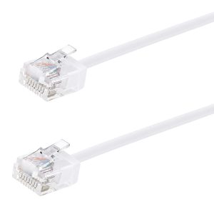 POWERTECH καλώδιο δικτύου CAB-N467, Cat 6A U/UTP, ultra slim, copper, 500MHz, 0.15m, λευκό