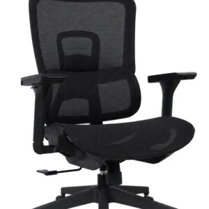 POWERTECH καρέκλα γραφείου PT-1633 με μπράτσα και ανάκλιση, ρυθμιζόμενο ύψος, μαύρη