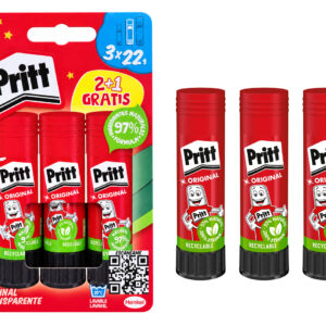 PRITT σετ κόλλα stick Original, 22g, διάφανη, 3τμχ