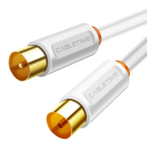 CABLETIME καλώδιο κεραίας CT-AV101-02, 75 Ohm, 2m, λευκό