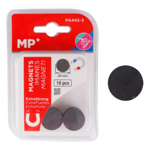 MP σετ μαγνήτες PA442-3, στρογγυλοί, 20mm, ανθρακί, 10τμχ