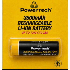 POWERTECH επαναφορτιζόμενη μπαταρία Li-ion INR18650 PT-1615, 3500mAh, 3.7V, button top, 1τμχ