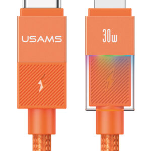 USAMS καλώδιο Lightning σε USB-C SJ776, 30W, 480Mbps, 1.2m, πορτοκαλί
