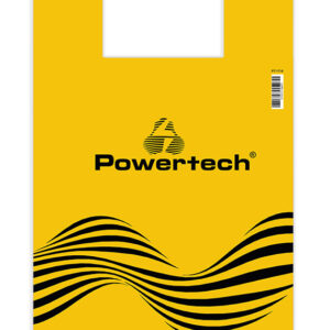 POWERTECH σακούλα εμπορευμάτων τύπου φανελάκι PT-1718, 30x60cm, νάιλον, κίτρινη, 20τμχ